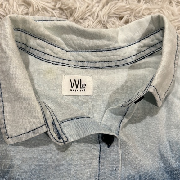 Wash Lab Denim Fog Button Up Shirt - Picture 3 of 7